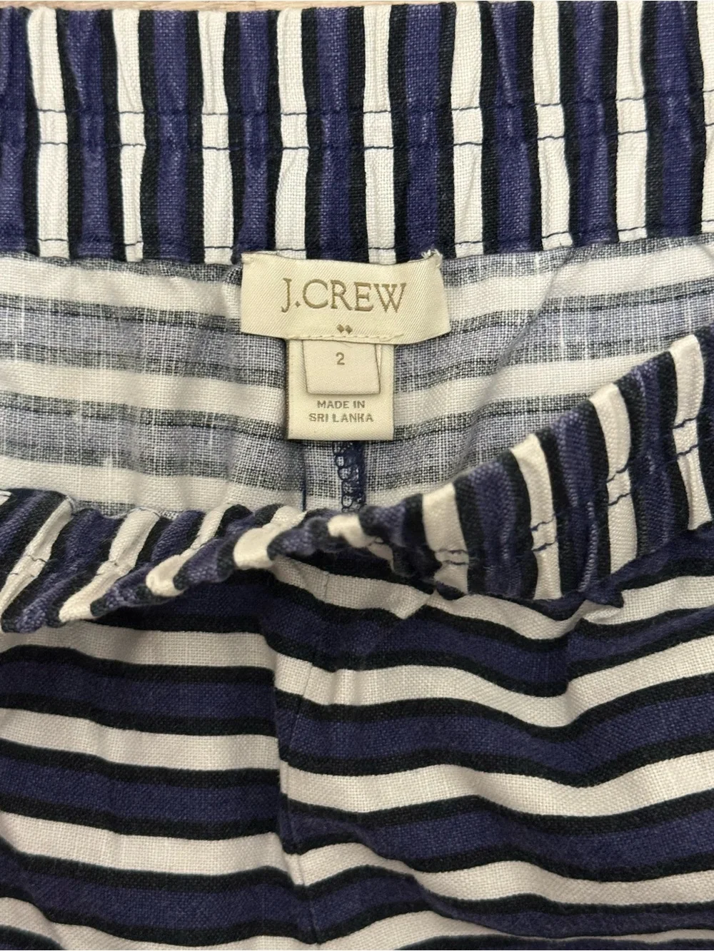 J. Crew Navy and White Striped Women’s Shorts